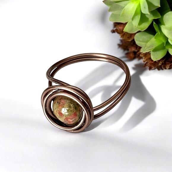 5 For $25💫Unakite Rainforest Ring - Picture 3 of 5